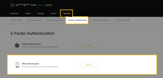 Tangkapan layar dari binance.com