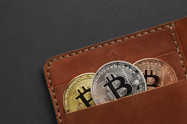 Bitcoin dalam ilustrasi dompet