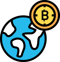 Bumi dengan bitcoin