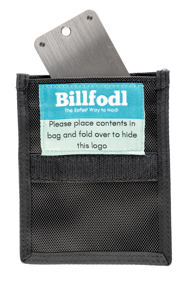 محصول Billfodl در یک کیف فارادی