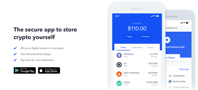 عکس صفحه coinbase.com