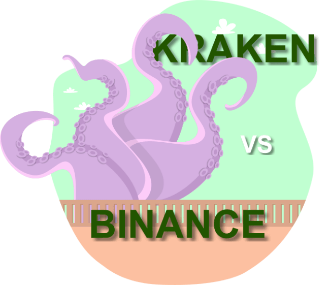 تصویرگری Kraken vs binance